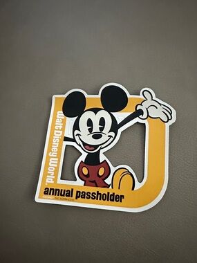 Disney Mickey Mouse Yellow Frame Annual Pass Sticker